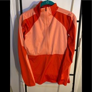coral and pink Nike winter 1/2 zip